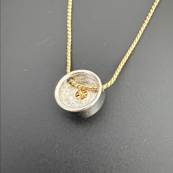 Two-tone, silver and gold necklace and earrings set - Picture 6 of 6